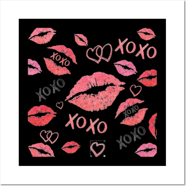 Hearts, Lips And Kisses Wall Art by Graffix